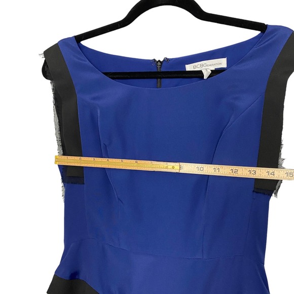 BCBGeneration Deep Blue and Black Sleeveless Sheath Dress Size 2 - Picture 7 of 10